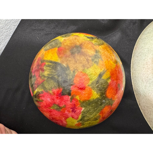 Vtg 70s Pink Floral Fiberglass Serving Snack Sald Bowls Set w Tray Napkins Patio - Picture 12 of 14